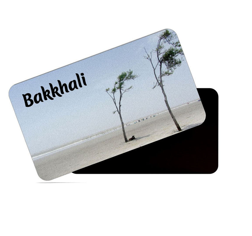 dhcrafts Rectangular Rubber Fridge Magnet / Magnetic Card Multicolor West Bengal Bakkhali Design Pack of 1 (8.6cm x 5.4cm)